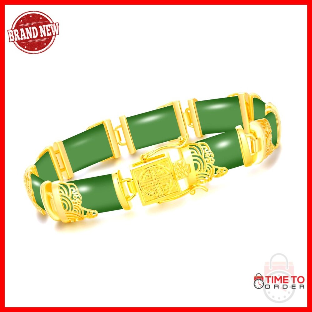 Jade Bangle Bracelet 18kt Gold Plated Sterling Silver Fine Jewelry Gift